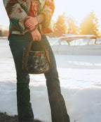 Wrangler Genuine Hair-On Cowhide Tote Bag