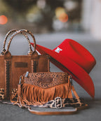 Wrangler Vintage Floral Western Fringe Crossbody Bag