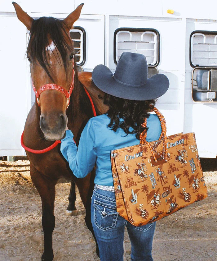 Wrangler Cowboy Print Tote Bag