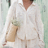 Unique Resort Style Jacquard Casual Loose Two-Pieces Set