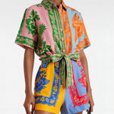 Unique Vintage Floral Print Belted Jumpsuit