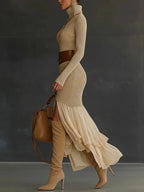 Elegant Turtleneck Knit Dress