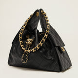 CC 25 Small Handbag Grained Calfskin & Gold-Tone Metal Bag