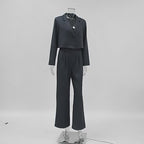 Autumn Winter  Solid Office Pants Set