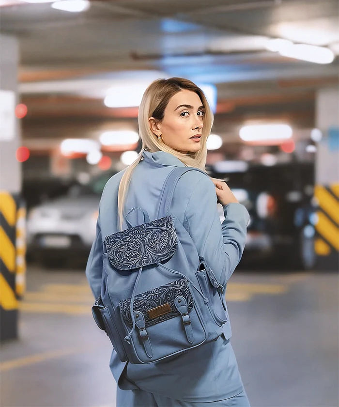 Wrangler Floral Tooled Concealed Carry Backpack