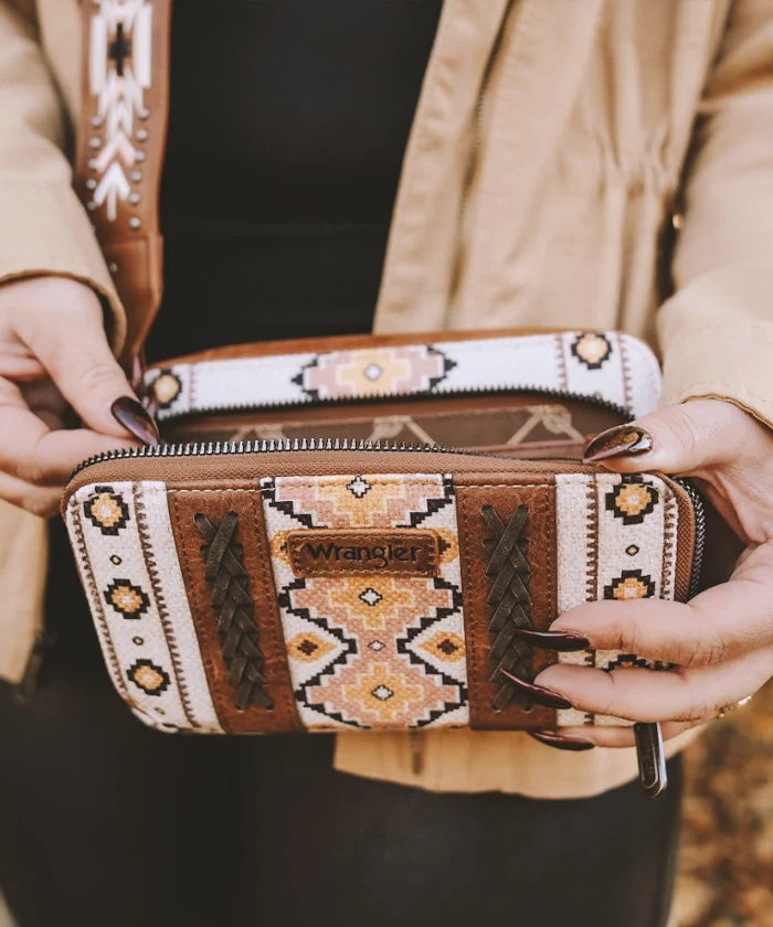 Wrangler Aztec Printed Crossbody Purse