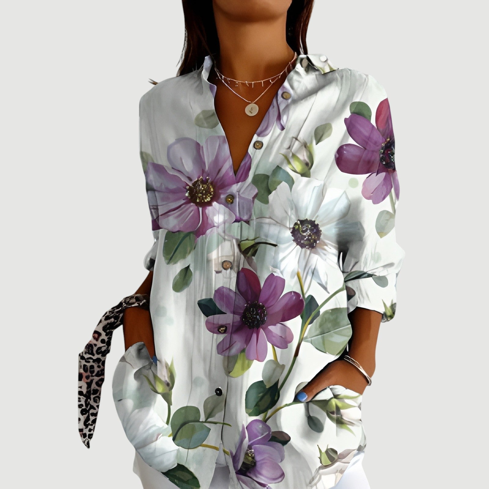Silje™ | Artistic Blomst Bluse