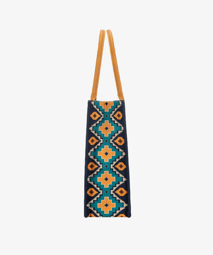 Wrangler Aztec Print Canvas Tote Bag