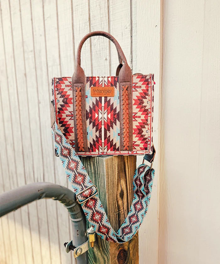 Wrangler All-Over Aztec Print Canvas Tote Bag