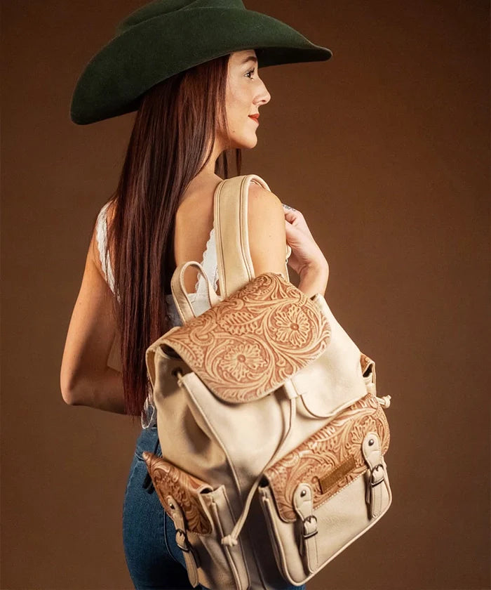 Wrangler Floral Tooled Concealed Carry Backpack