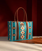 Wrangler Aztec Print Canvas Tote Bag