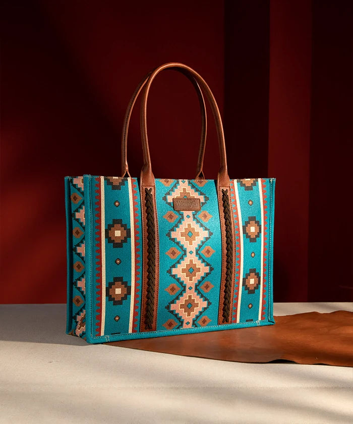 Wrangler Aztec Print Canvas Tote Bag
