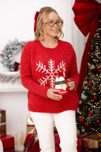 Red Snowflake Christmas Sweater – Festive Polish Charm