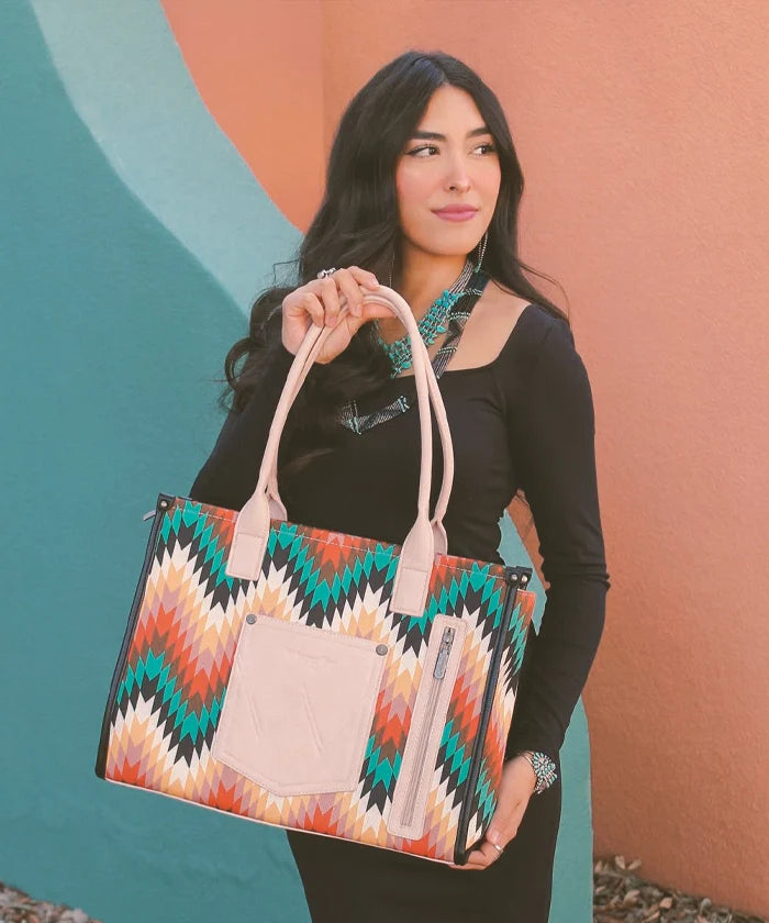 Wrangler Southwestern Pattern Concealed Carry Wide Tote Collection