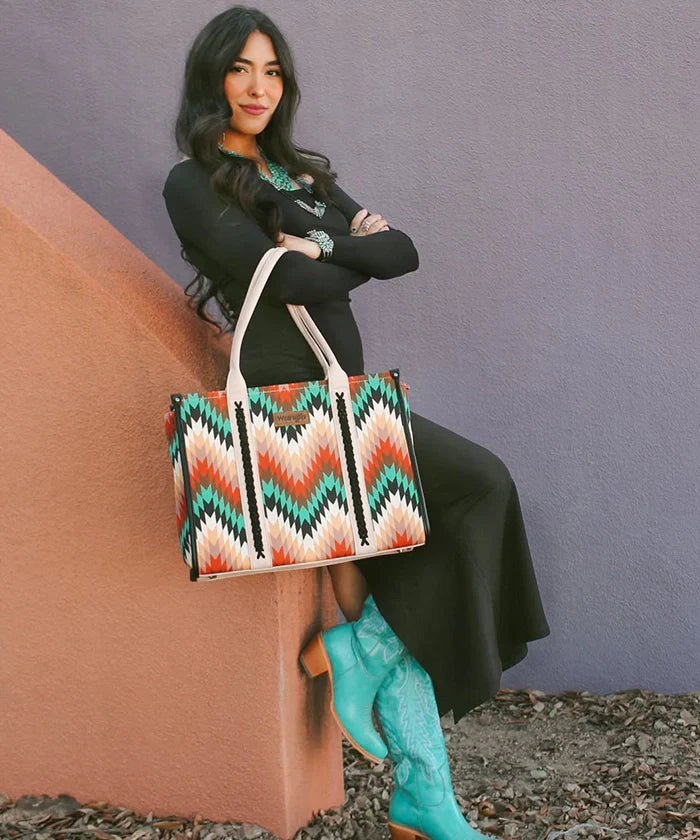 Wrangler Southwestern Pattern Concealed Carry Wide Tote Collection