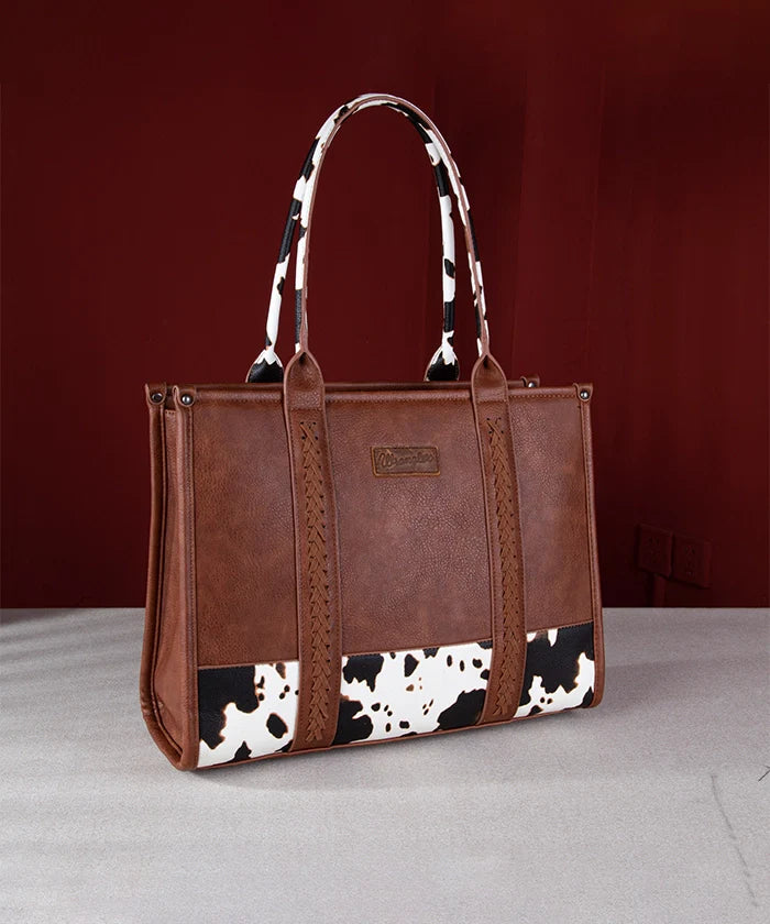 Wrangler Cow Print Crossbody Tote Bag