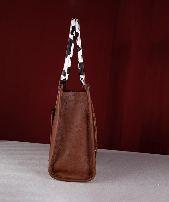 Wrangler Cow Print Crossbody Tote Bag