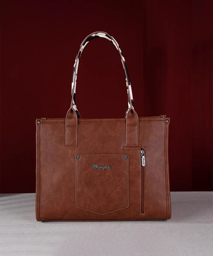 Wrangler Wide Cow Print Tote Bag