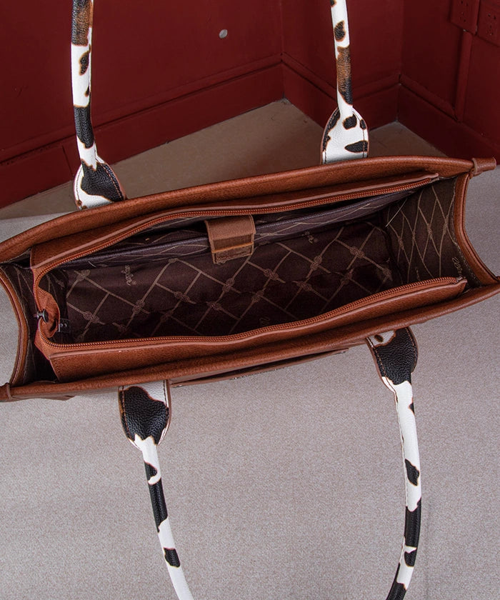 Wrangler Wide Cow Print Tote Bag