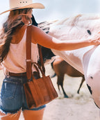 Wrangler Cow Print Crossbody Tote Bag