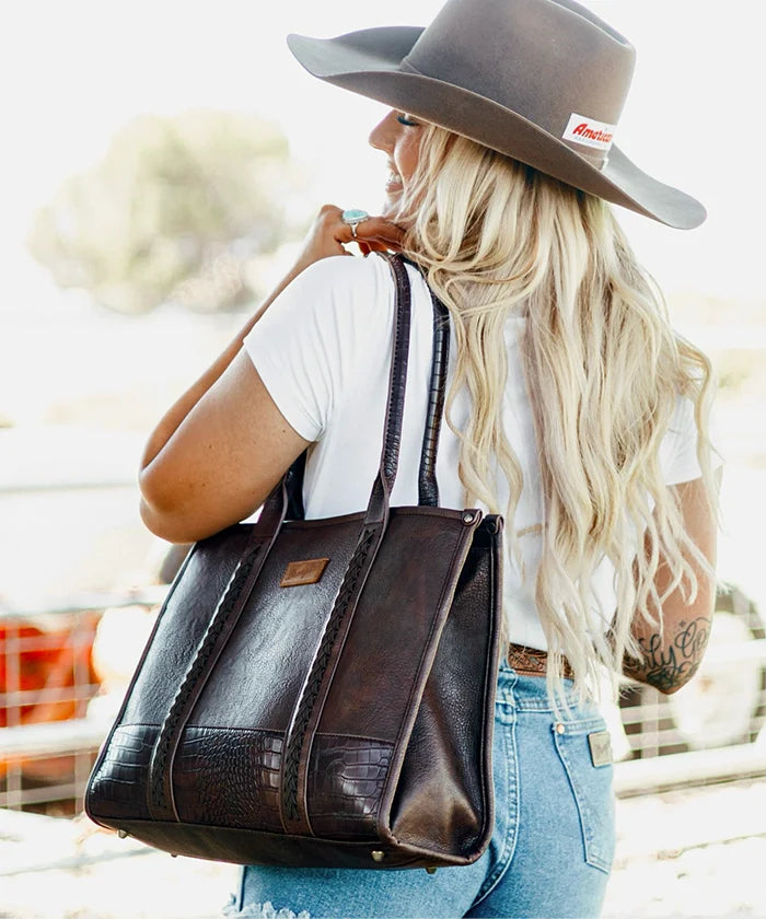 Wrangler Wide Cow Print Tote Bag