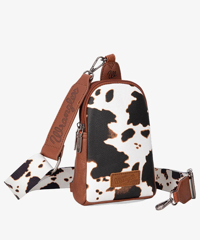 Wrangler Cow Print Sling Bag