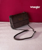 Wrangler Full-Grain Leather Flap Crossbody Purse