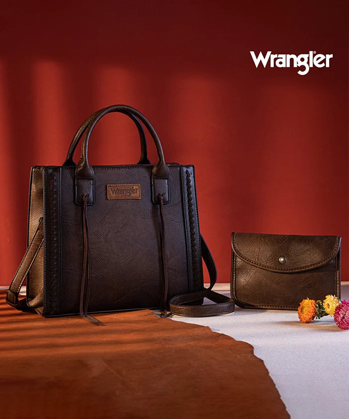Wrangler Cowhide Purse and Wallet Set