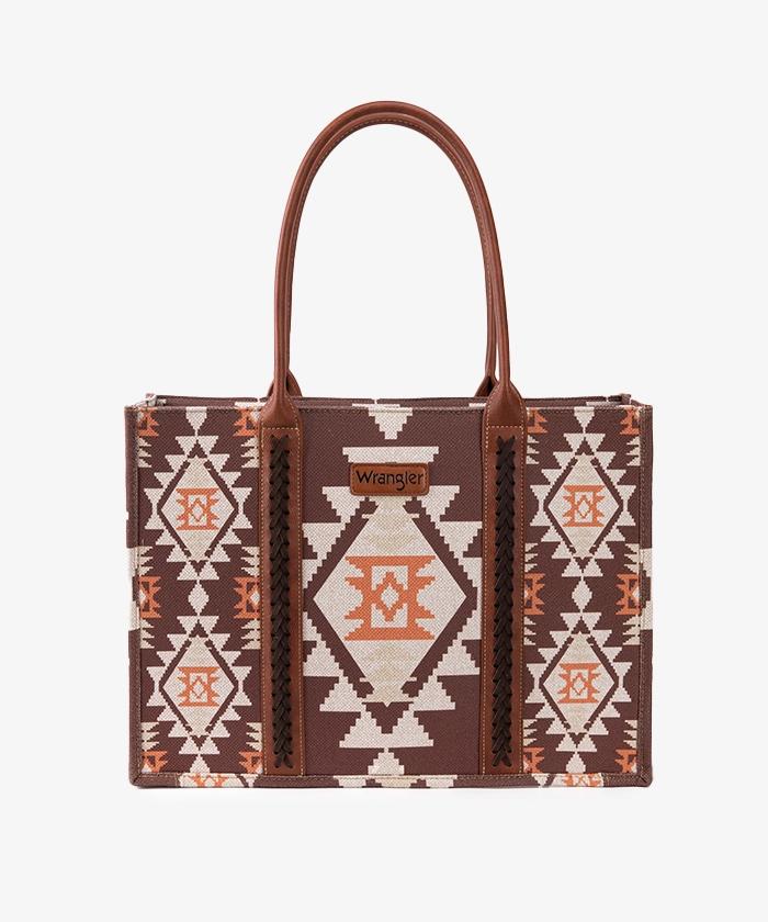 Wrangler Aztec Print Canvas Tote Bag