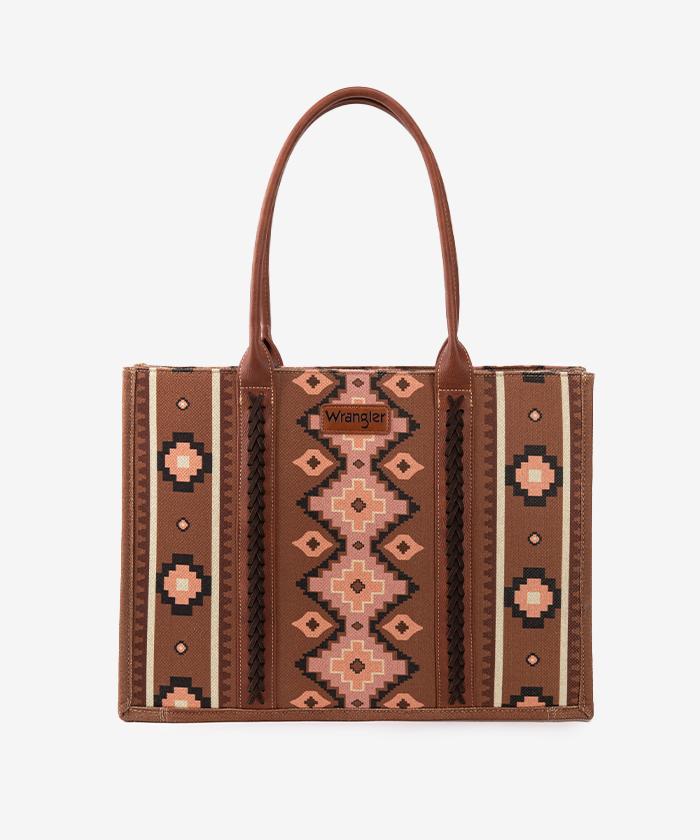 Wrangler Aztec Print Canvas Tote Bag