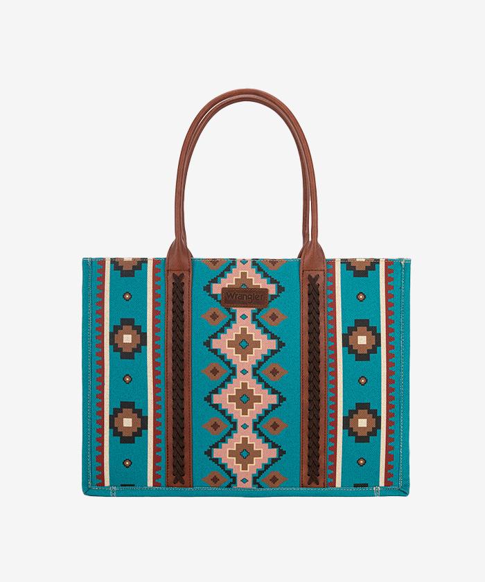 Wrangler Aztec Print Canvas Tote Bag