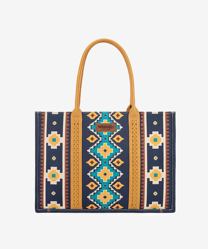 Wrangler Aztec Print Canvas Tote Bag