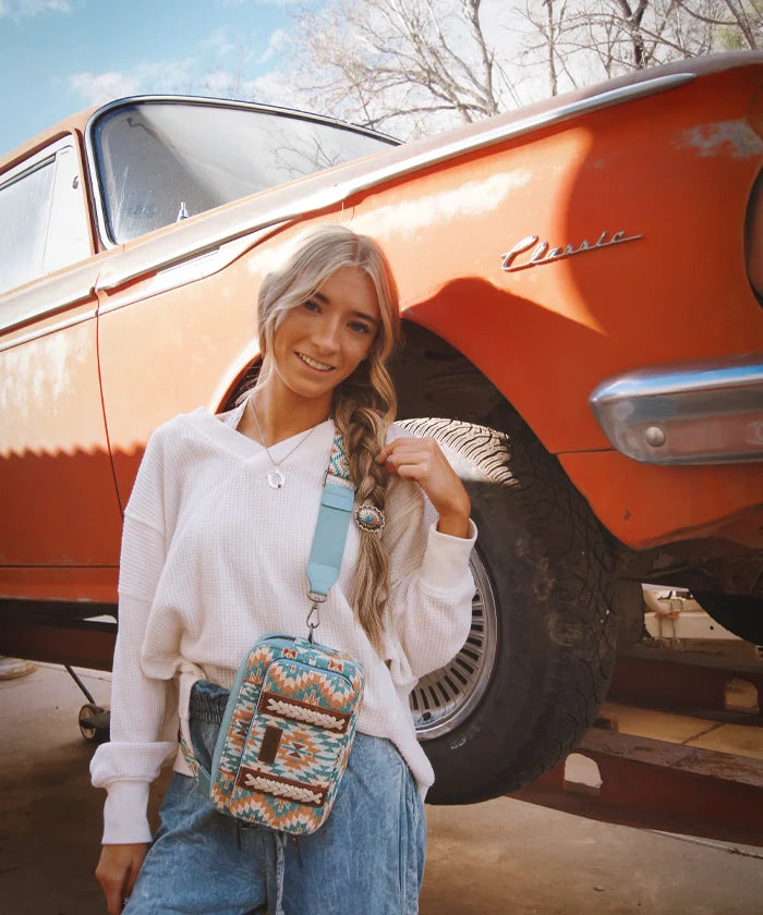 Wrangler Aztec Printed Crossbody Purse