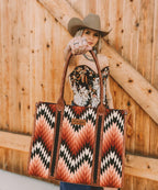 Wrangler Southwestern Pattern Concealed Carry Wide Tote Collection