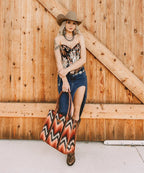 Wrangler Southwestern Pattern Concealed Carry Wide Tote Collection