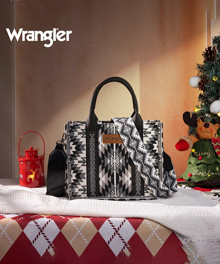 Wrangler All-Over Aztec Print Canvas Tote Bag
