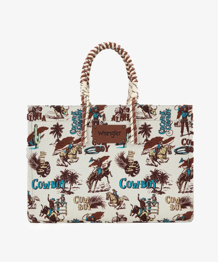 Wrangler Cowboy Print Tote Bag