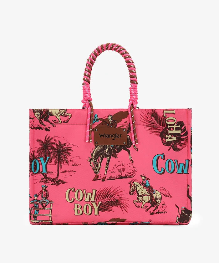 Wrangler Cowboy Print Tote Bag